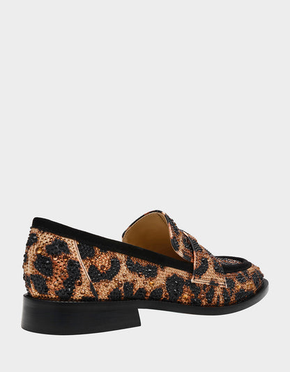 Betsey Johnson Trending | CANNE LEOPARD Slip-On Embellished Rhinestone Women's Loafer
