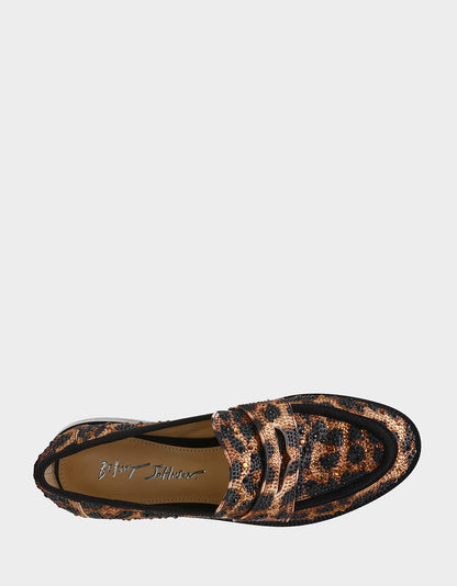 Betsey Johnson Trending | CANNE LEOPARD Slip-On Embellished Rhinestone Women's Loafer