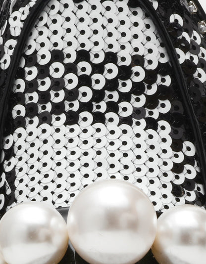 Betsey Johnson Premium | HARLOE BLACK WHITE PLAID Platfrom Pearl Embellished Women's Loafer