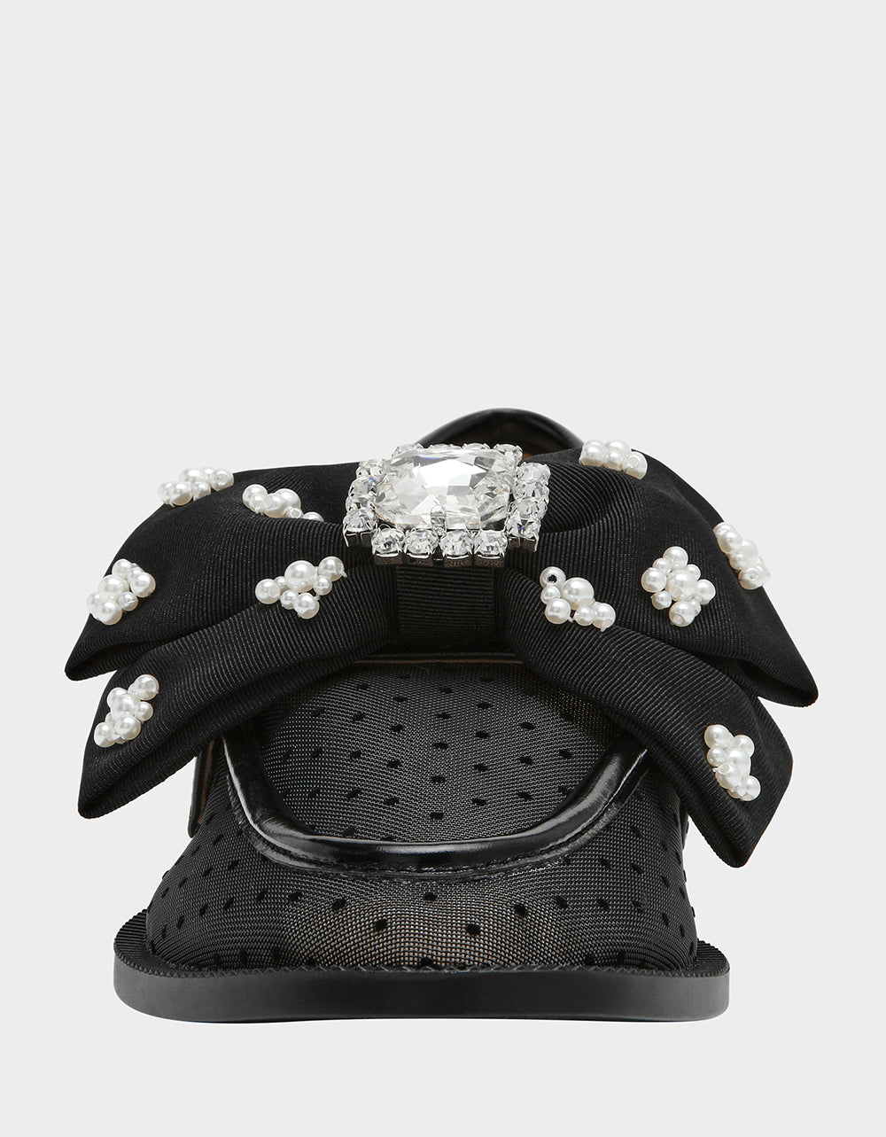 Betsey Johnson Smart Buy | SETH BLACK Women's Mesh Pearl Bow Slip-On Loafer