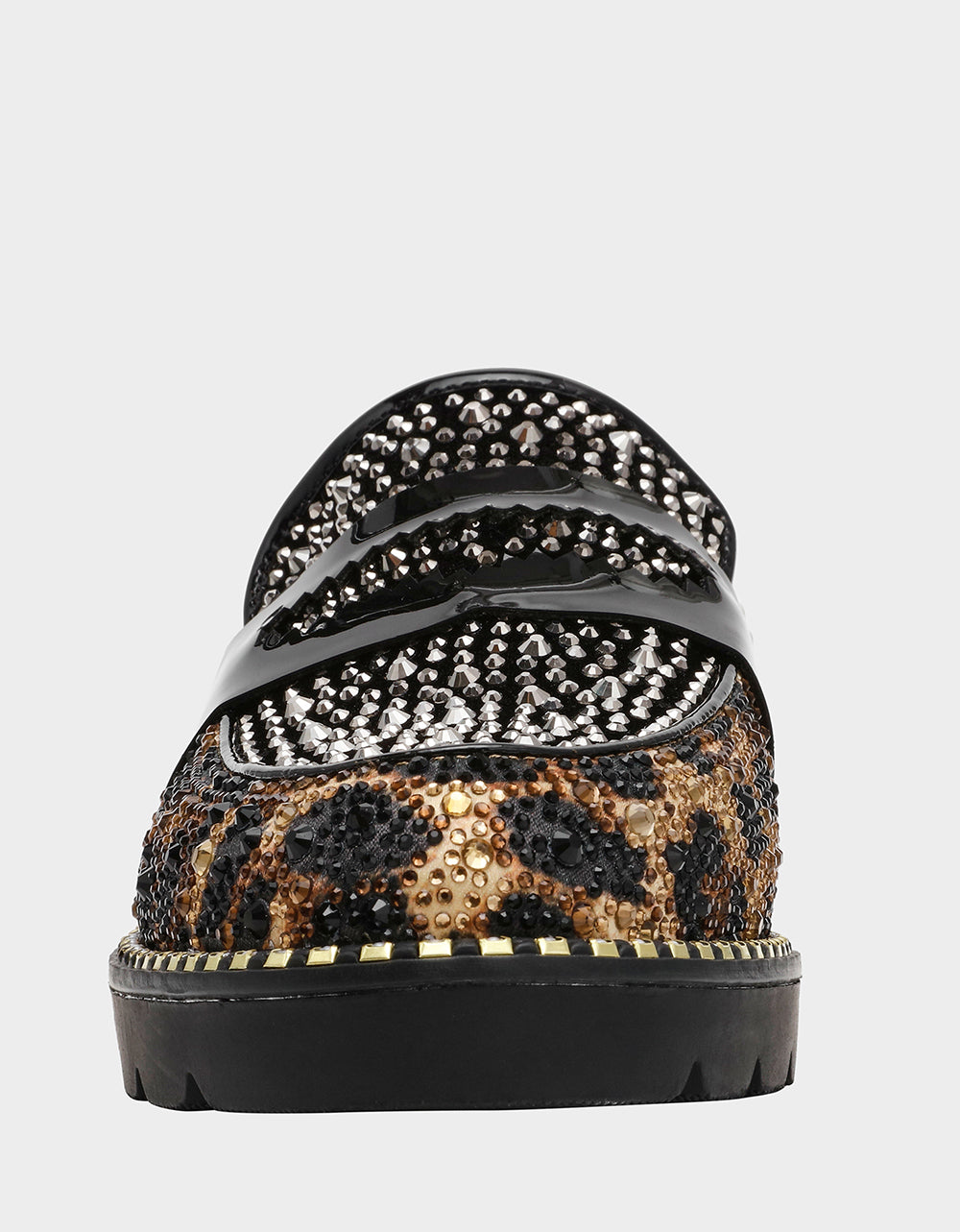 Betsey Johnson Quality | LYDIAA LEOPARD Rhinestone Embellished Platform Women's Loafer
