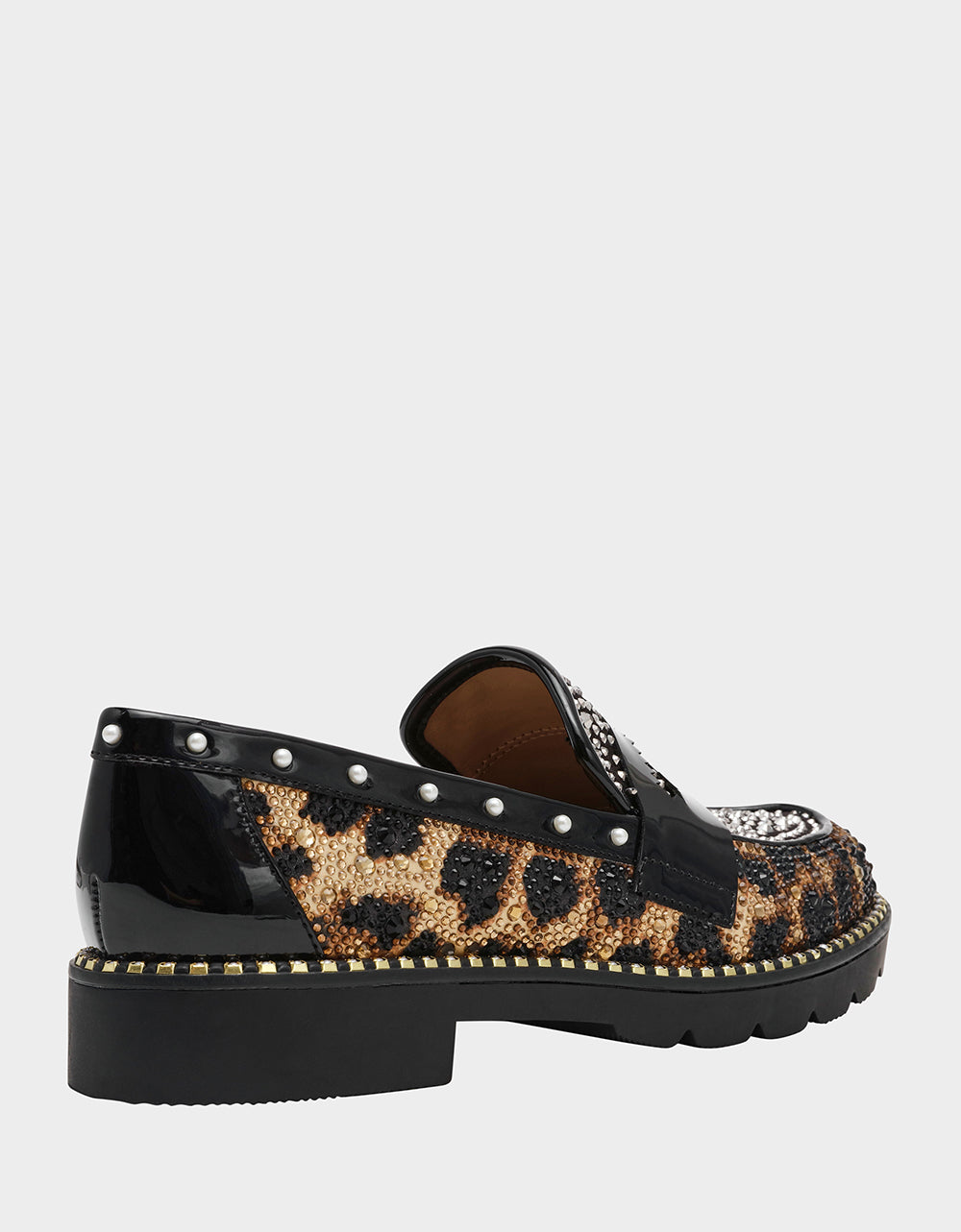 Betsey Johnson Quality | LYDIAA LEOPARD Rhinestone Embellished Platform Women's Loafer