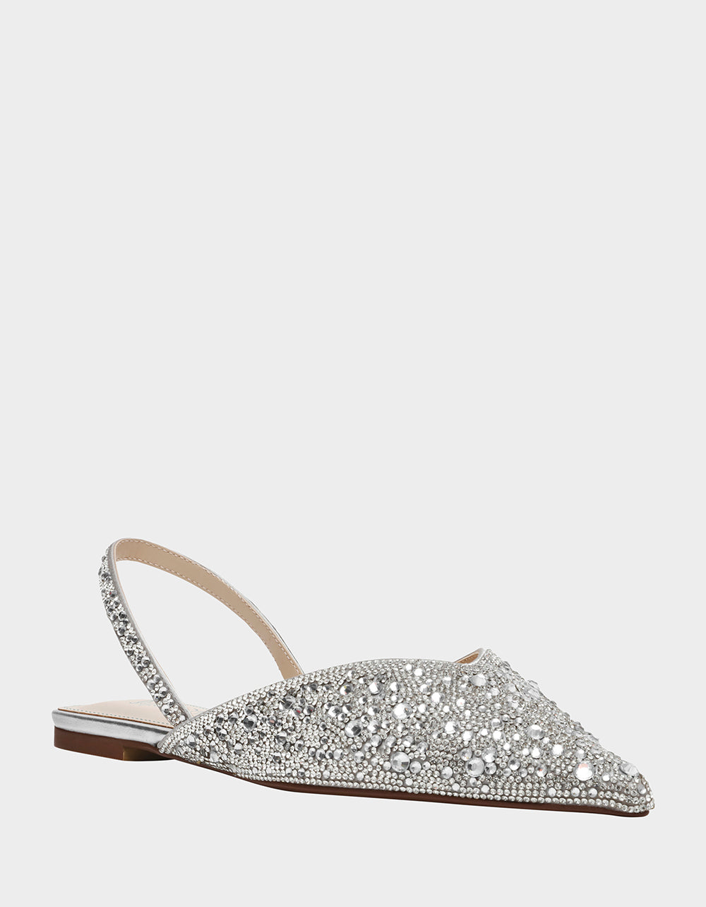 Betsey Johnson Popular | VANCE SILVER Rhinestone Slingback Flats