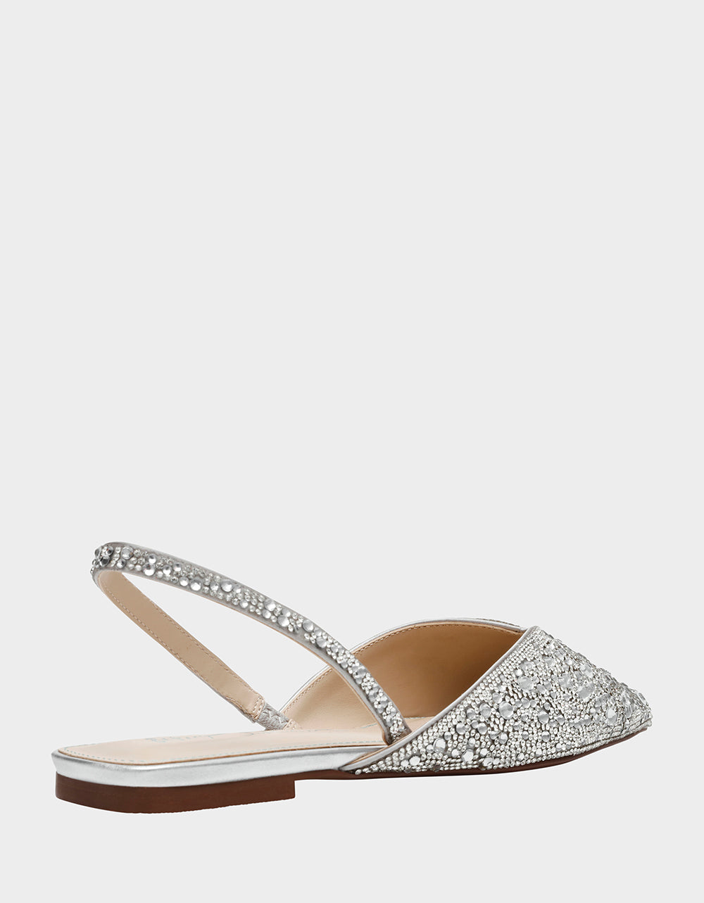 Betsey Johnson Popular | VANCE SILVER Rhinestone Slingback Flats