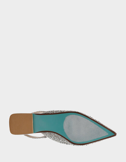 Betsey Johnson Popular | VANCE SILVER Rhinestone Slingback Flats
