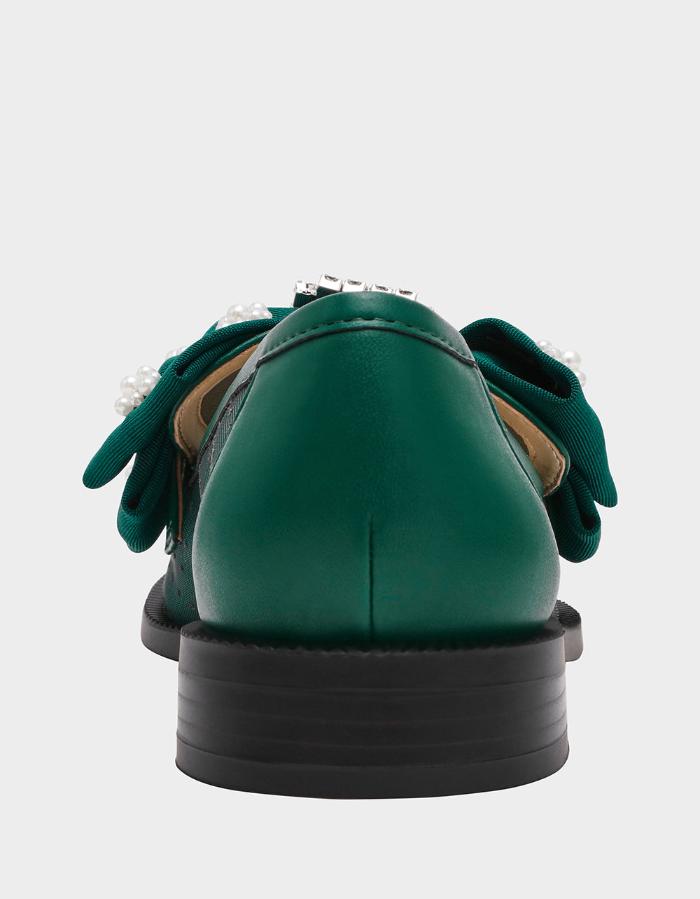 Betsey Johnson Exclusive | SETH EMERALD Women's Mesh Pearl Bow Slip-On Loafer