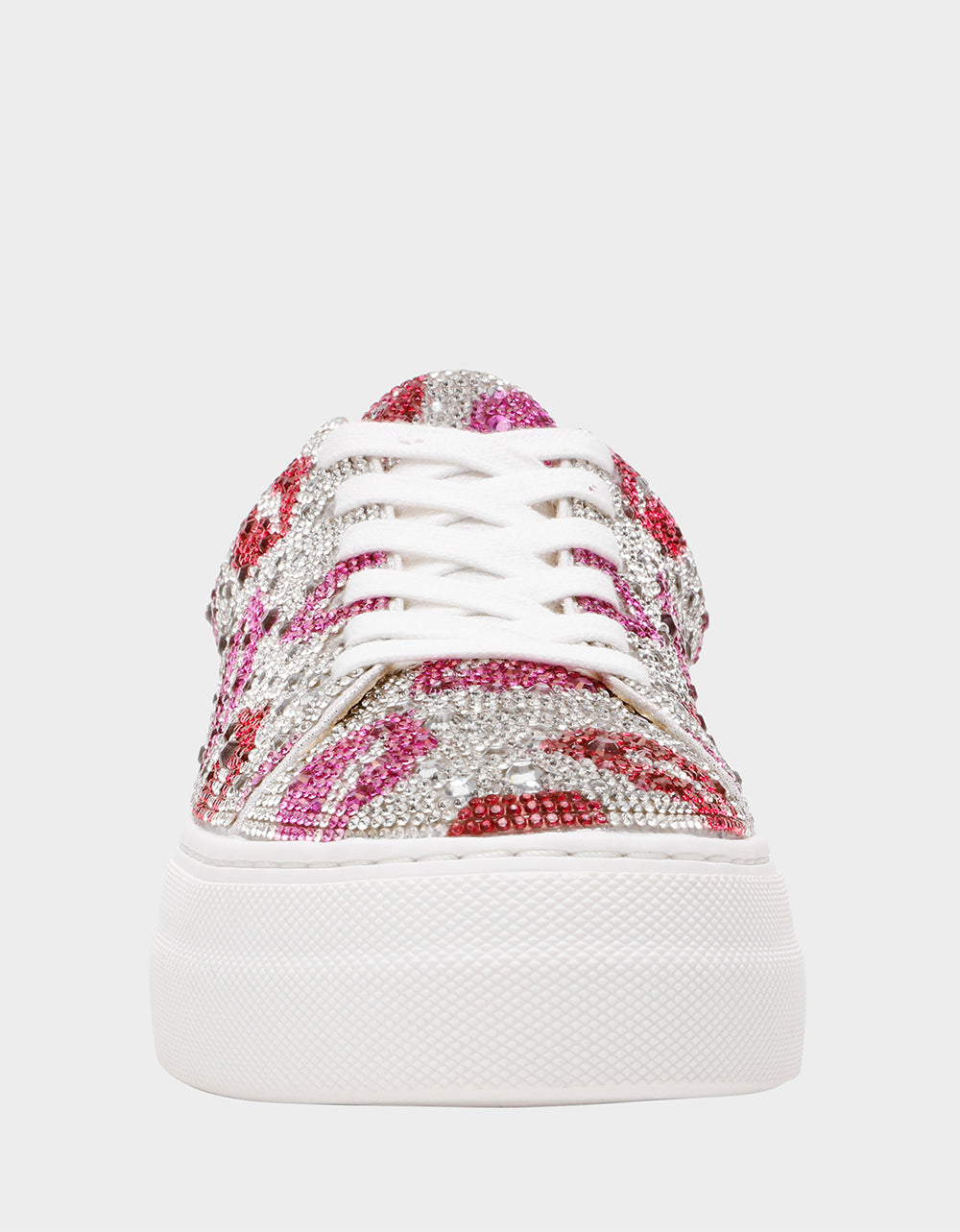 Betsey Johnson Quality | SIDNY MULTI LIPS Women's Rhinestone Platform Sneaker