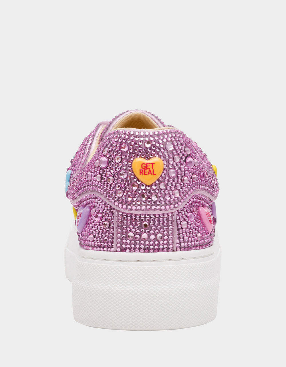 Betsey Johnson New | SIDNY PINK MULTI HEARTS Women's Rhinestone Candy Heart Sneaker