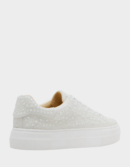 Betsey Johnson Featured | SB-SIDNY IVORY Pearl Sneaker