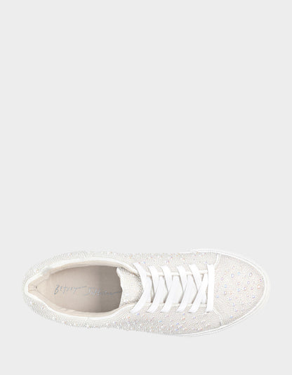 Betsey Johnson Featured | SB-SIDNY IVORY Pearl Sneaker