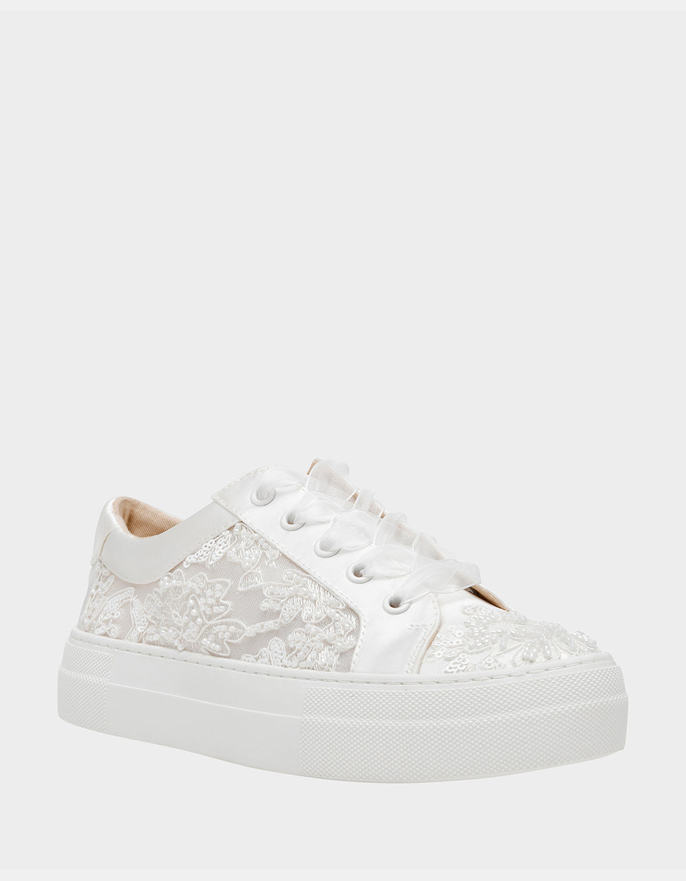 Betsey Johnson Everyday | THEAA IVORY Platform Low-Top Lace-Up Sneakers