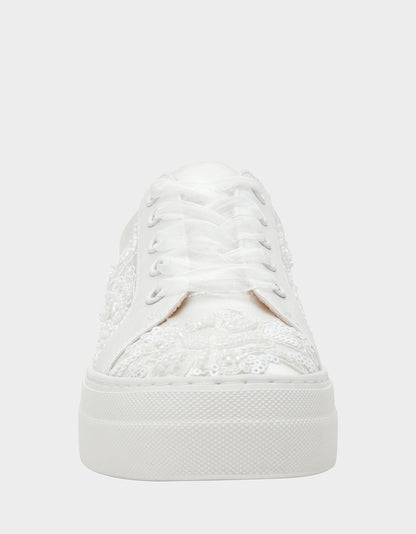 Betsey Johnson Everyday | THEAA IVORY Platform Low-Top Lace-Up Sneakers