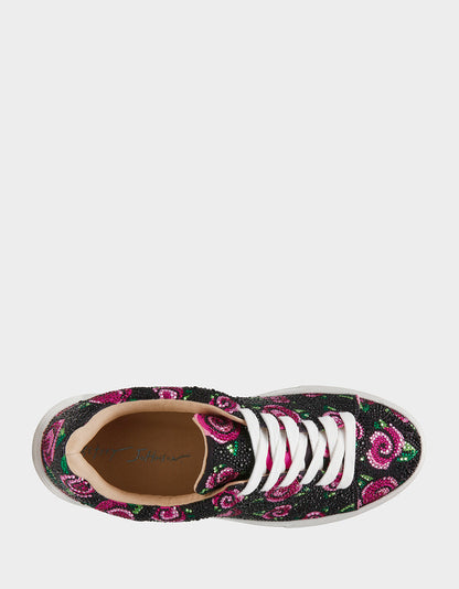 Betsey Johnson Smart Buy | SIDNY BLACK ROSE Women's Tennis Sneaker