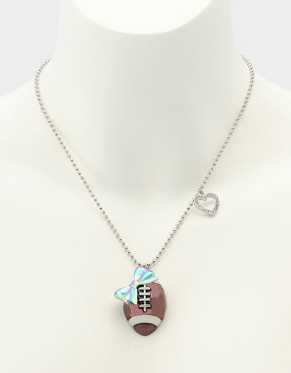 Betsey Johnson Quality | THE BIG GAME BUNDLE Women's Football Rhinestone Sneakers, Earrings, and Necklace Set