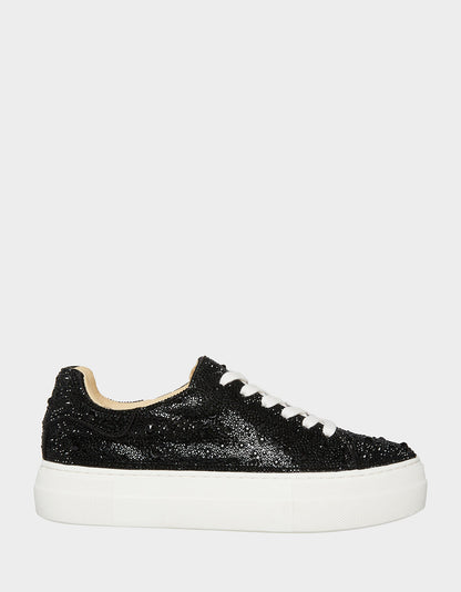 Betsey Johnson Recommended | SB-SIDNY BLACK Rhinestone Sneaker