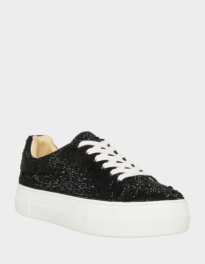 Betsey Johnson Recommended | SB-SIDNY BLACK Rhinestone Sneaker