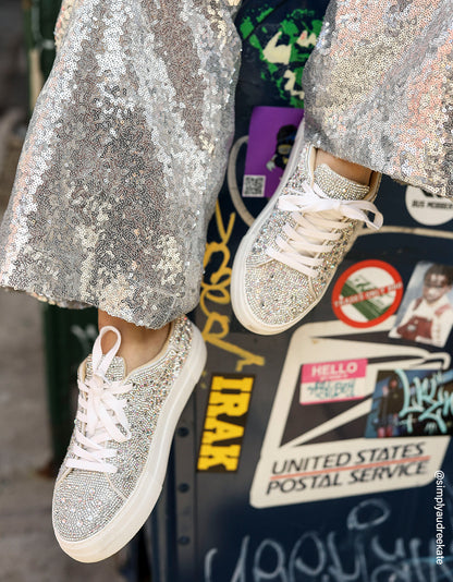 Betsey Johnson Best Price | SIDNY RHINESTONES Lace Up Sneakers