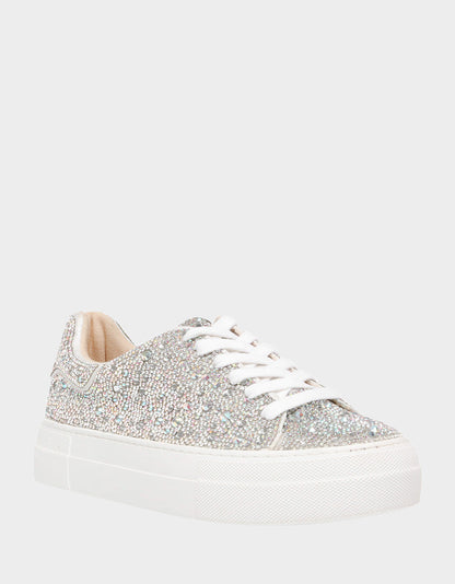 Betsey Johnson Best Price | SIDNY RHINESTONES Lace Up Sneakers