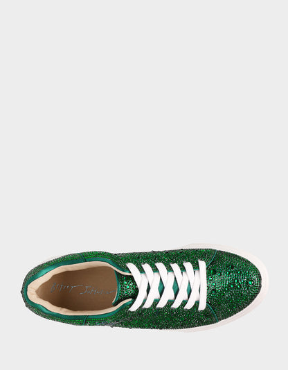 Betsey Johnson Popular | SIDNY EMERALD Rhinestone Sneaker