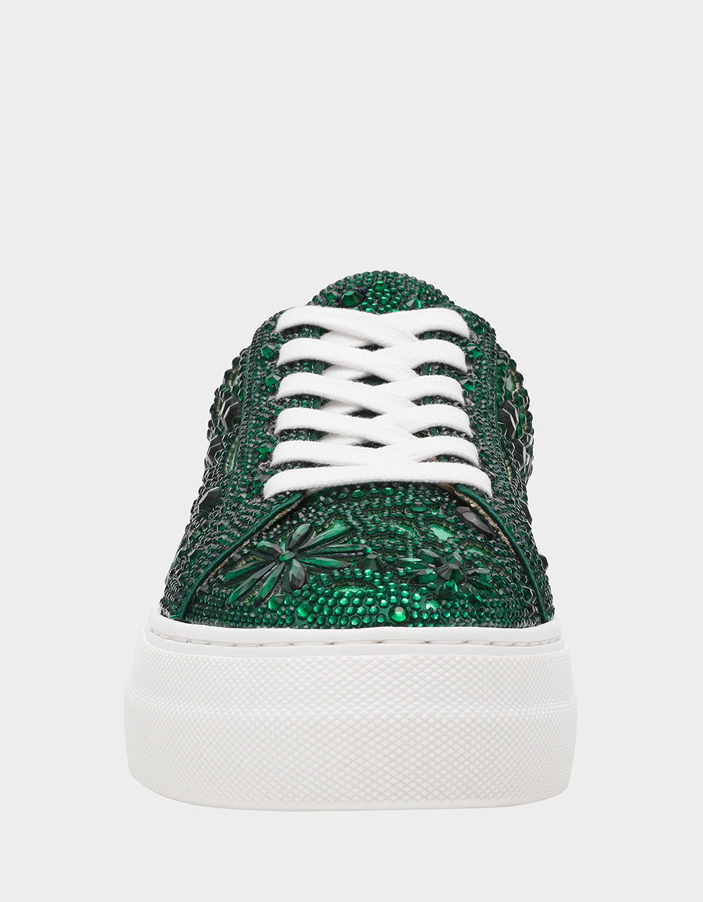 Betsey Johnson Popular | REILY EMERALD Platform Low-Top Lace-Up Rhinestone Women's Sneaker