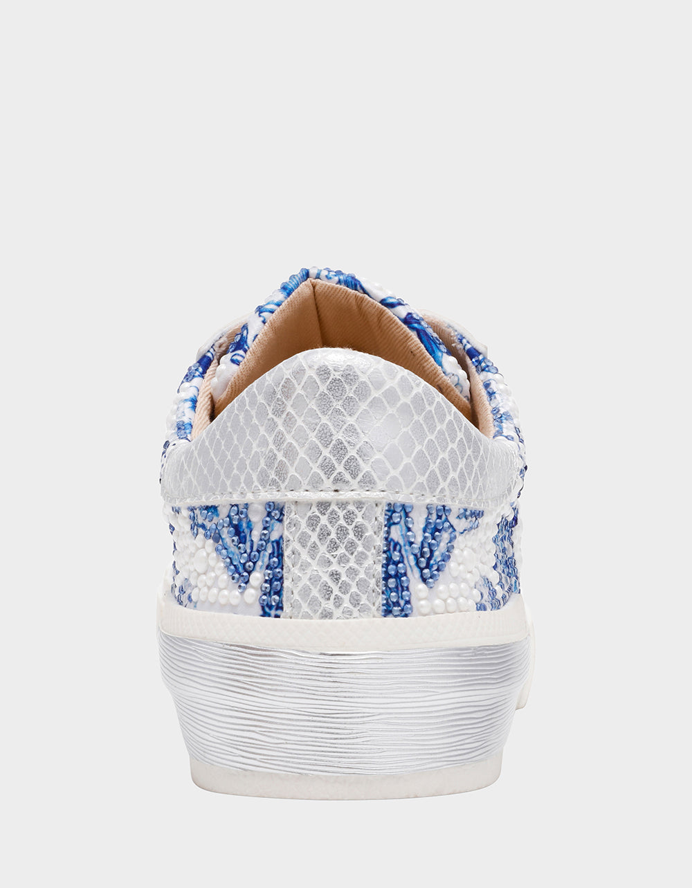 Betsey Johnson Value | DAMON WHITE/BLUE FLORAL Women's Blue Floral Sneaker