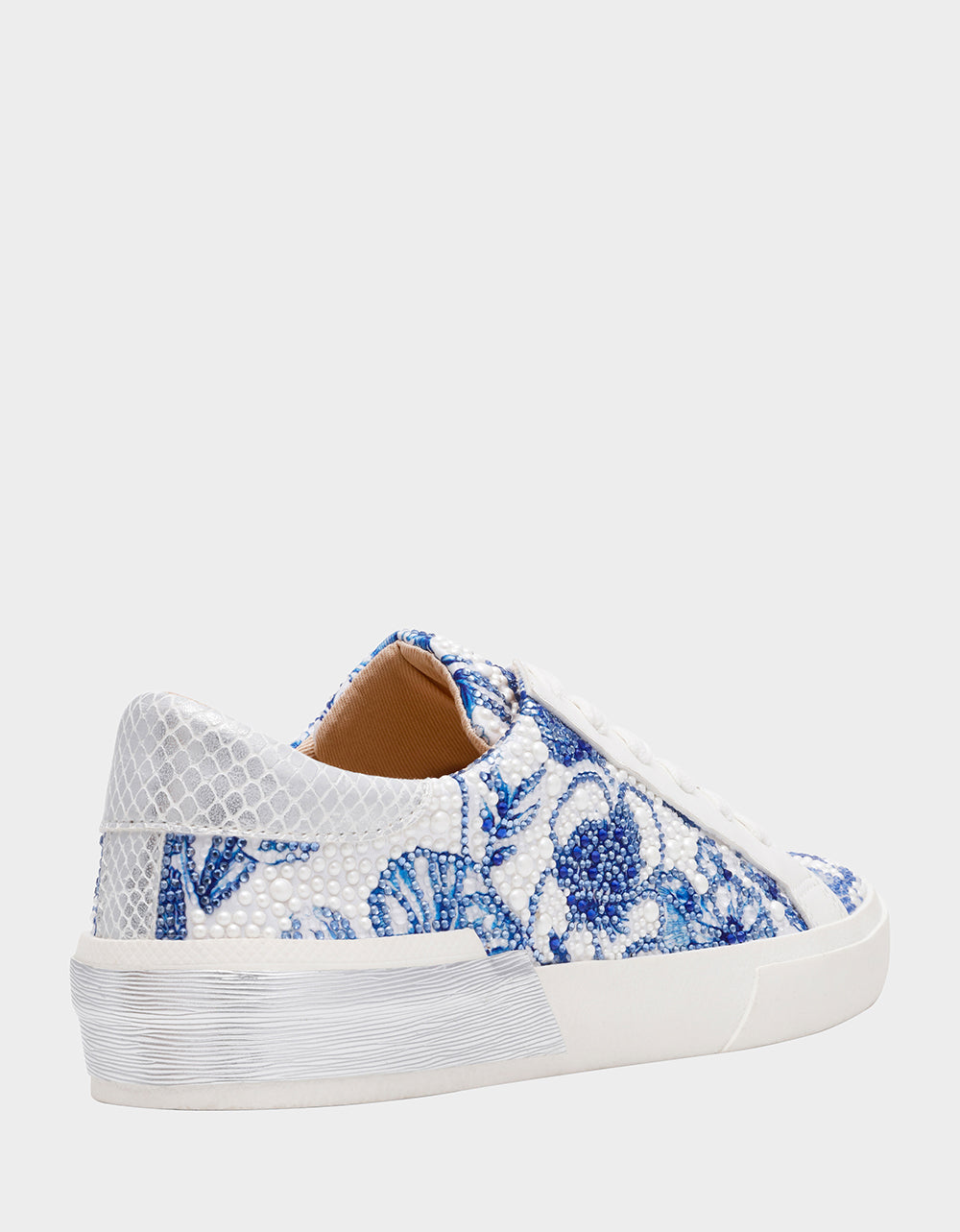 Betsey Johnson Value | DAMON WHITE/BLUE FLORAL Women's Blue Floral Sneaker