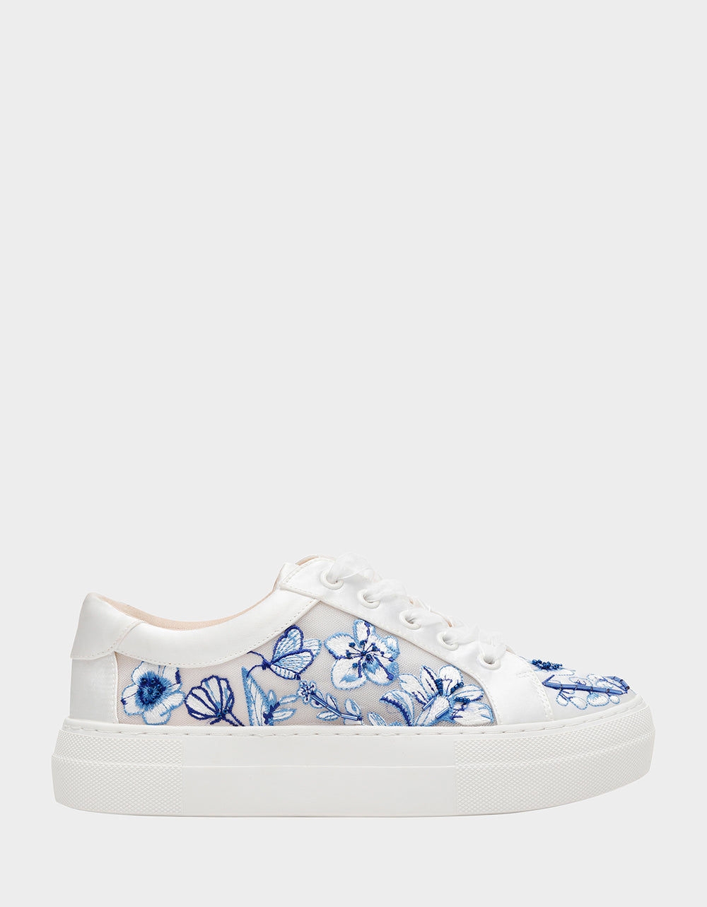 Betsey Johnson Great Value | NINO BLUE FLORAL Platform Low-Top Lace-Up Sneakers