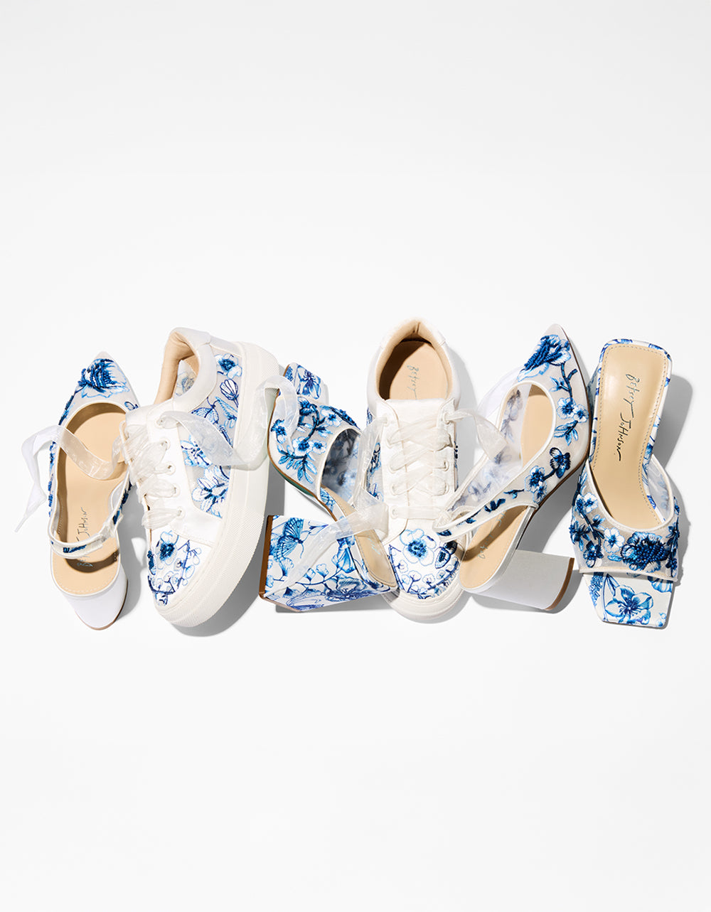 Betsey Johnson Great Value | NINO BLUE FLORAL Platform Low-Top Lace-Up Sneakers
