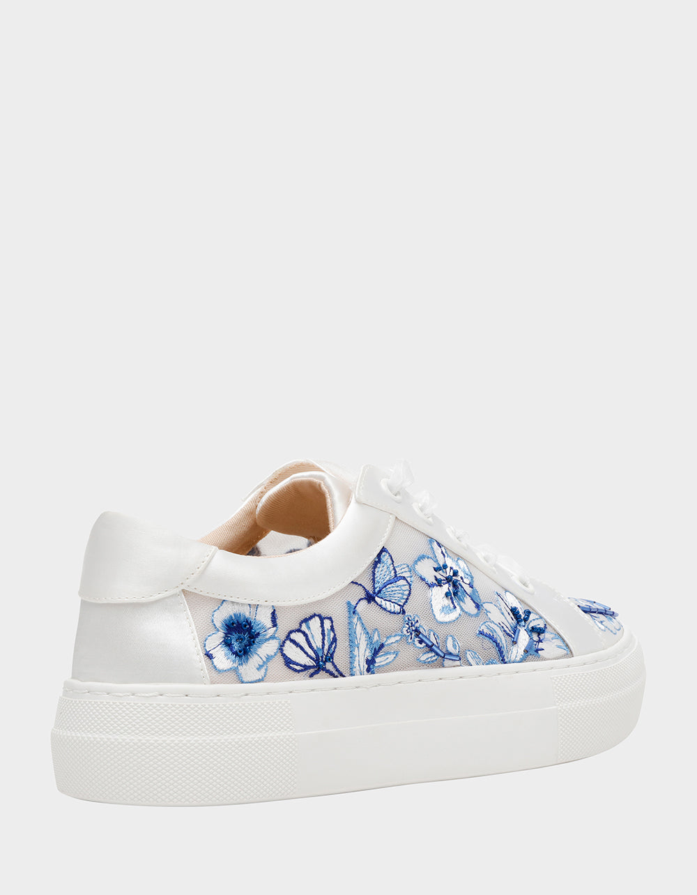 Betsey Johnson Great Value | NINO BLUE FLORAL Platform Low-Top Lace-Up Sneakers