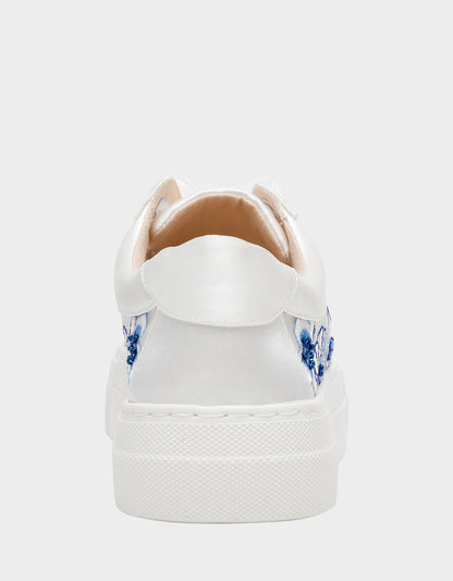 Betsey Johnson Great Value | NINO BLUE FLORAL Platform Low-Top Lace-Up Sneakers