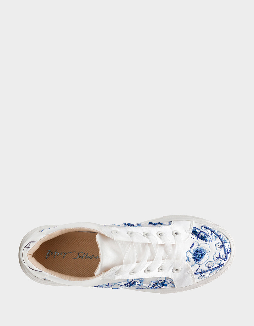 Betsey Johnson Great Value | NINO BLUE FLORAL Platform Low-Top Lace-Up Sneakers