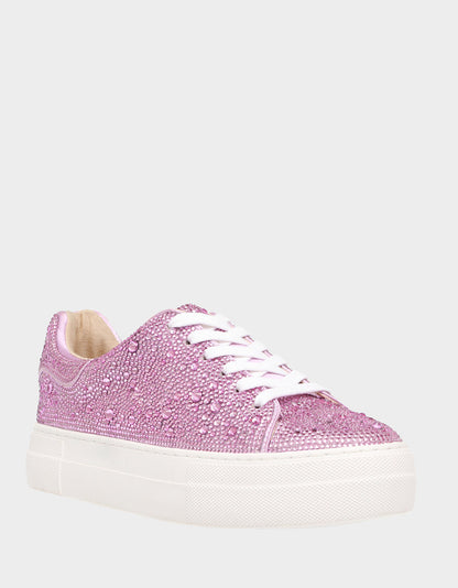 Betsey Johnson Sale | SIDNY LIGHT PINK Rhinestone Sneaker