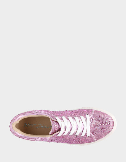 Betsey Johnson Sale | SIDNY LIGHT PINK Rhinestone Sneaker