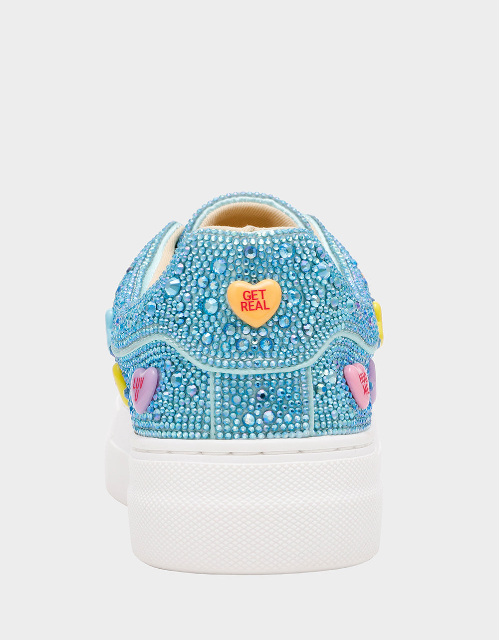 Betsey Johnson Great Value | SIDNY MINT MULTI HEARTS Women's Rhinestone Candy Heart Sneakers