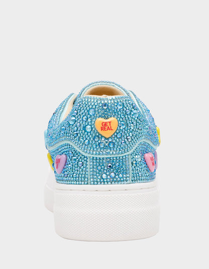 Betsey Johnson Great Value | SIDNY MINT MULTI HEARTS Women's Rhinestone Candy Heart Sneakers