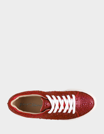 Betsey Johnson Smart Buy | SIDNY RED Rhinestone Sneaker