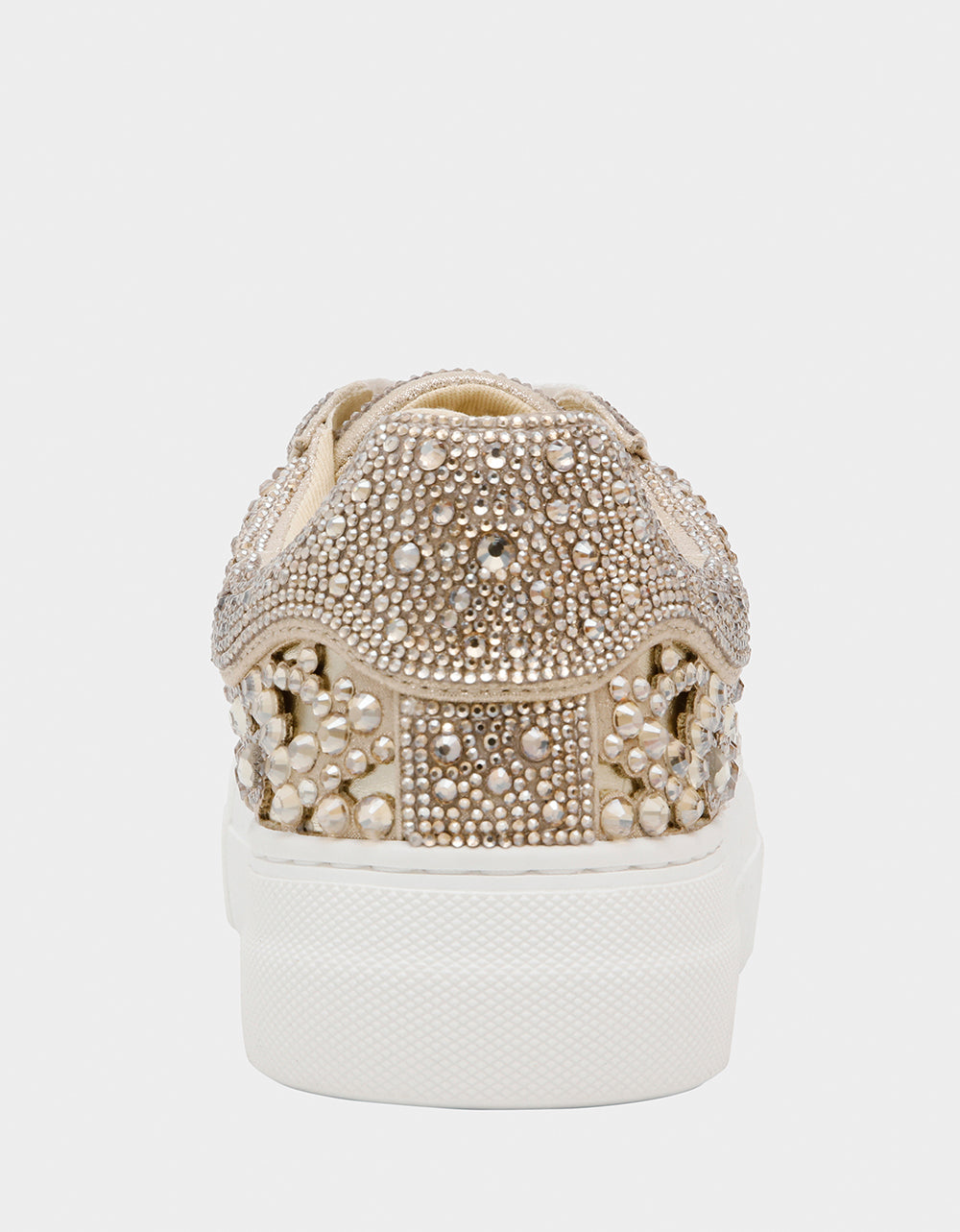 Betsey Johnson Great Value | REILY LIGHT GOLD Platform Low-Top Lace-Up Rhinestone Women's Sneaker