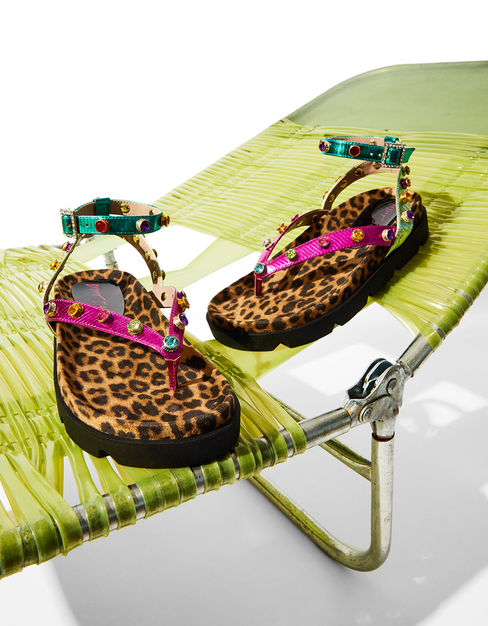 Betsey Johnson Hot Sale | CONLEY METALLIC MULTI Strappy Flatform Sandal