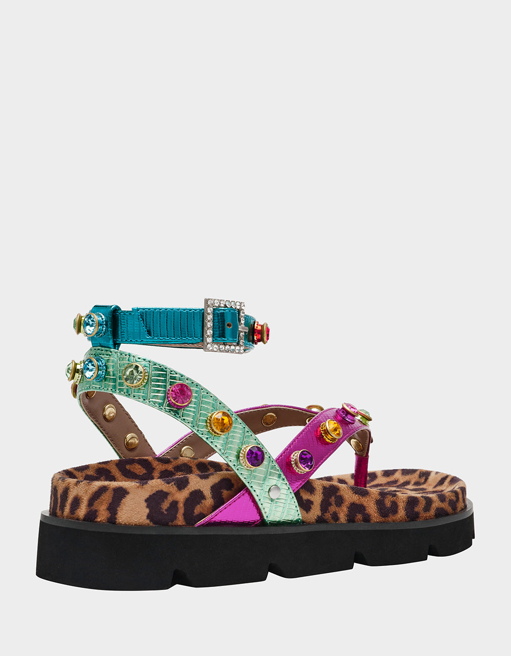Betsey Johnson Hot Sale | CONLEY METALLIC MULTI Strappy Flatform Sandal