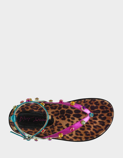 Betsey Johnson Hot Sale | CONLEY METALLIC MULTI Strappy Flatform Sandal