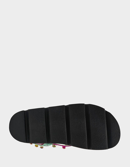 Betsey Johnson Hot Sale | CONLEY METALLIC MULTI Strappy Flatform Sandal
