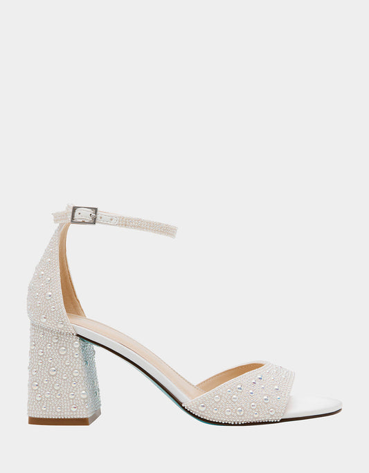 Betsey Johnson Customer Favorite | KAMI PEARL Block Heel Open Toe Women's Heel