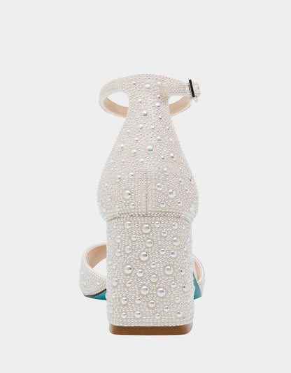 Betsey Johnson Customer Favorite | KAMI PEARL Block Heel Open Toe Women's Heel
