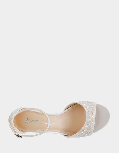 Betsey Johnson Customer Favorite | KAMI PEARL Block Heel Open Toe Women's Heel