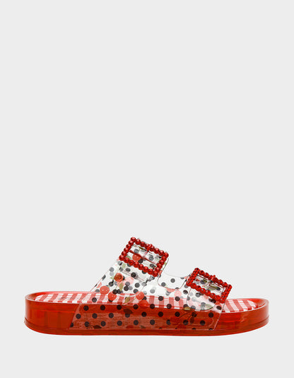 Betsey Johnson Trusted | LANDIN RED MULTI Jelly Flatform Women's Sandal