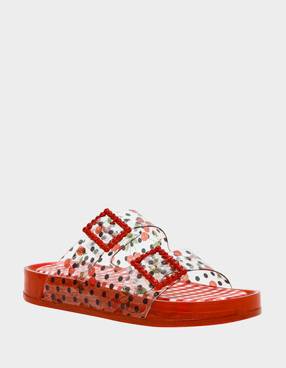 Betsey Johnson Trusted | LANDIN RED MULTI Jelly Flatform Women's Sandal