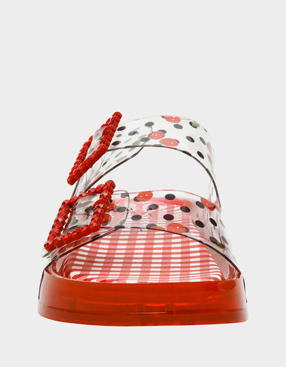 Betsey Johnson Trusted | LANDIN RED MULTI Jelly Flatform Women's Sandal