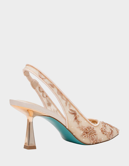 Betsey Johnson Great Value | NIKKI BLUSH Slingback Pointed Toe Women's Heels