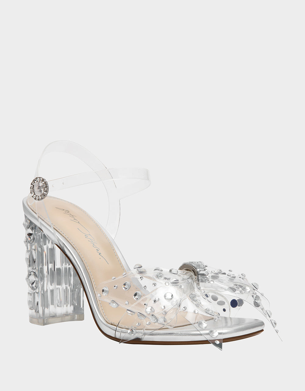 Betsey Johnson Everyday | PRATT Silver Women's Rhinestone Embellished Flower Heel