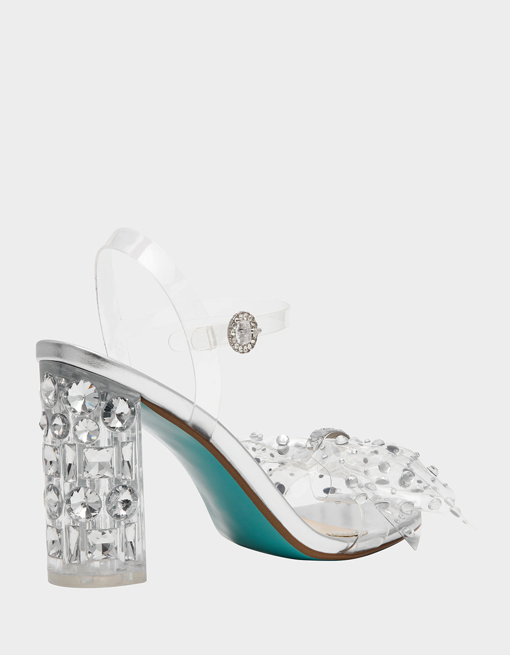 Betsey Johnson Everyday | PRATT Silver Women's Rhinestone Embellished Flower Heel